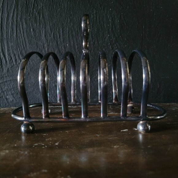 Vtg Silverplate 6 Piece Toast Rack, Toast Holder, Mail Holder, Made in England - Picture 5 of 8